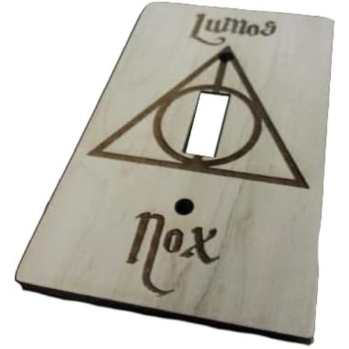 Lumos Nox Engraved Wood Light Switch Cover (Single)