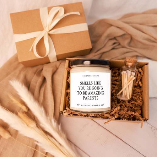 Expecting Parents Candle Gift, Pregnancy Reveal Gift, New Mom Gift, New Dad Baby Shower Gift, Pregnancy Gift, New Parents Mothers Day Gift