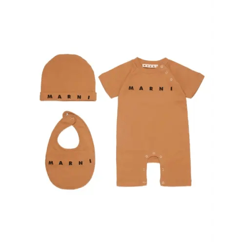 Marni Kids logo-print Babygrow (set Of three) | Brown | FARFETCH