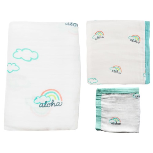 Baby Blanket Gift Set - Swaddle + Quilt + Security Blanket