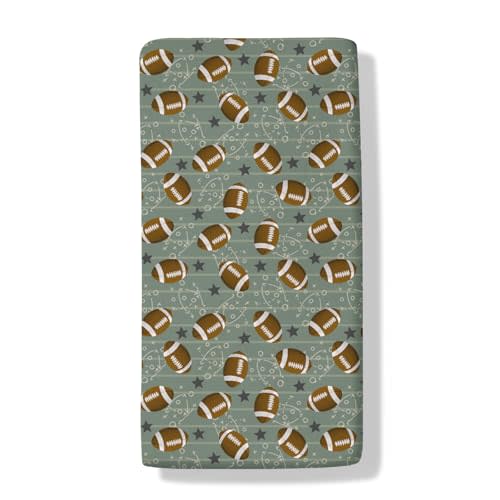 Football American Sport Baby Crib Sheets Football Game Day Toddler Bedding Bed Sheets Sports Lovers Gift Fitted Crib Mattress Cover Fits Standard Crib Mattress 28x52 in