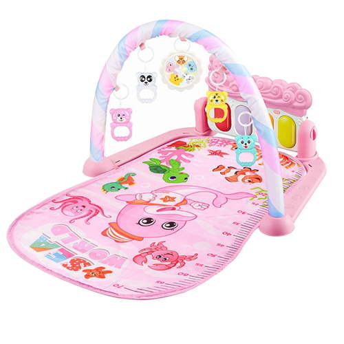 BJBSJSZ Funny Play Piano Tummy Time Baby Activity Mat with 5 Infant Sensory Baby Toys, Baby Play Mat Baby Gym,Music and Lights Boy & Girl Gifts for Newborn Baby 0 to 3 6 9 12 Months