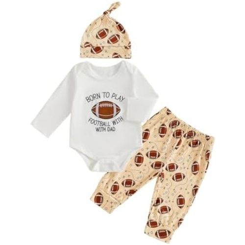 Baby Boy Football Outfits Fall Clothes 3Pcs Set
