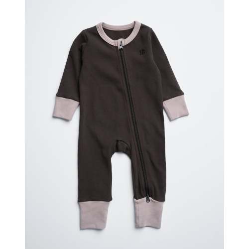 2-Way Zip Romper - Brown