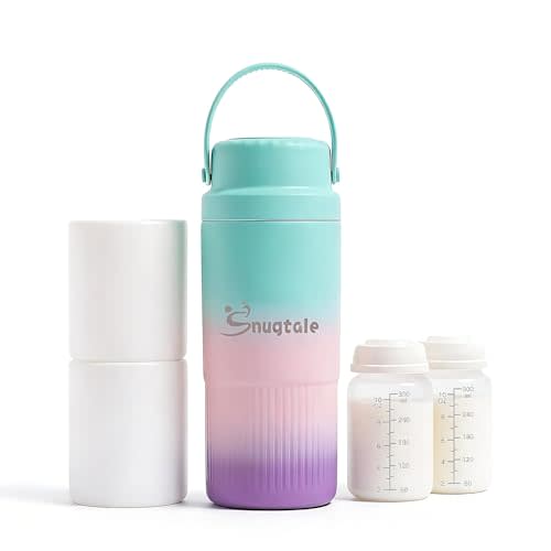 22oz Portable Breast Milk Cooler Bottle – Milk Cooler for Breastmilk, 24H+ Cooling, with 2 BPA-Free Bottles with Measurement Marks, Travel Essential for Outdoor Breastfeeding & Pumping