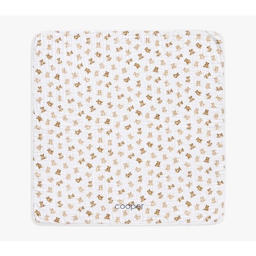 Teddy Bear Oversized Organic Muslin Baby Blanket