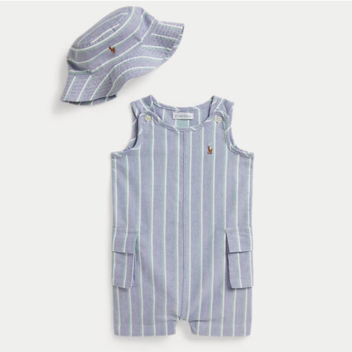Striped Cotton Oxford Shortall & Hat