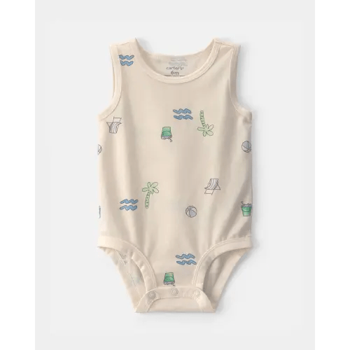 Baby Boy Beach Sleeveless Graphic Bodysuit - Ivory | Carter's