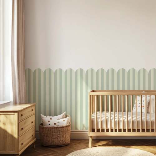Striped Scalloped Wall Panels
