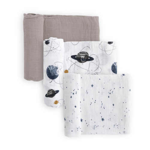 Cotton Muslin Swaddle Blanket 3 Pack - Planetary 2