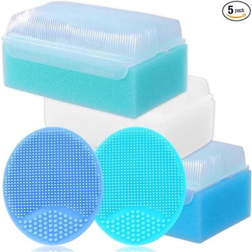 Cradle Cap Brush for Babies - Baby Sponge for Bathing Newborn Bath Essentials | Cradle Cap Treatment | Baby Bath Sponges for Newborns (5-Pack)