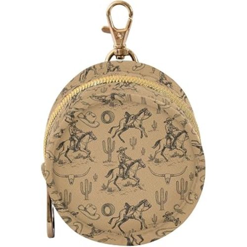 Western Cowboy Horse Beige Print Pacifier Holder Case for Diaper Bag Portable Travel Pacifier Storage Case with Clip Newborn Baby Pouch for Baby Boys Girls Purse Outdoor