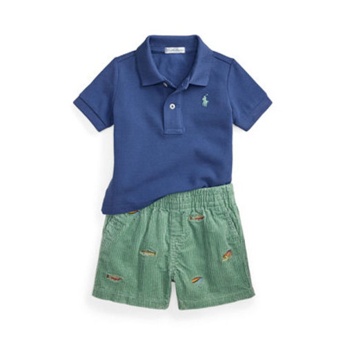 Baby Boys' Mesh Polo Shirt and Shorts, 2-Piece Set