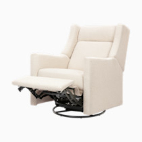 babyletto Kiwi Deluxe Power Recliner and Swivel Glider with Heat and Massage - Performance Ivory Boucle