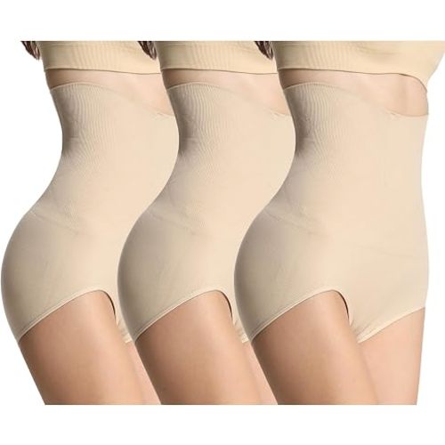 iloveSIA 3-Pack Postpartum Body-Shaping Underwear, High-Waisted Tummy Control Briefs for C-Section Recovery