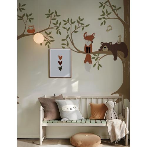 Enchanting Woodland Forest Animal Wall Decals for Nursery, Kids Room And Playroom Decoration