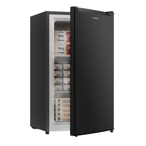 Bangson 2.1 Cu.Ft Upright Freezer, Compact Mini Freezer with Reversible Black Door, Black