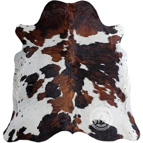 Sunshine Cowhides 100% Genuine Dark Brindle Cowhide Rug - Modern Style Animal Skin Rug & Floor Carpet for Living Room, Bedroom, Kitchen & More - Large (6x6-7ft)