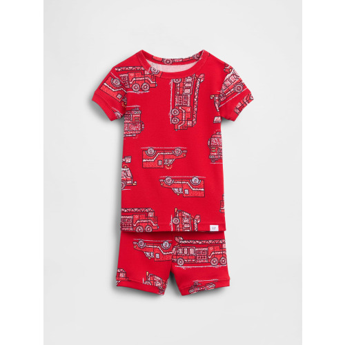 Baby & Toddler Organic Brushed Cotton Firetruck PJ Short Set