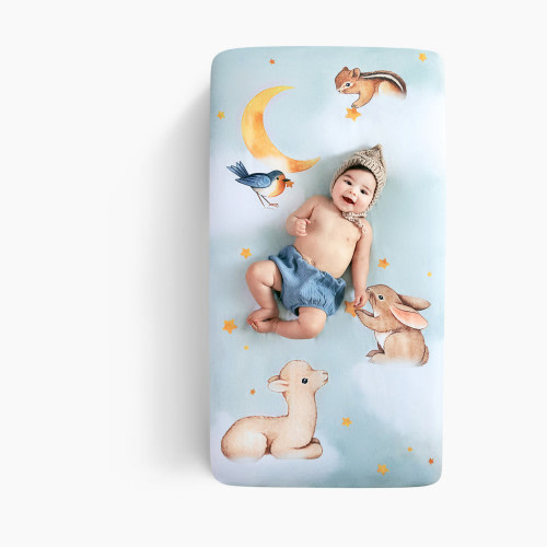 Rookie Humans Cotton Sateen Crib Sheet - Goodnight Wonderland