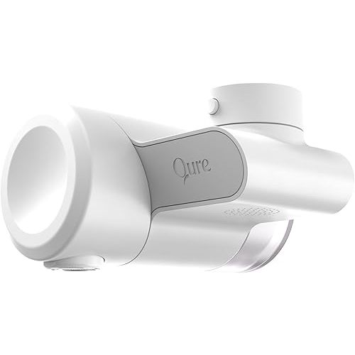 Qure Skincare Bathroom Sink Filter Water Faucet for Skin, Reduces 99% Chlorine and Heavy Metals, Skin Hydration in 4 Weeks, Reduces Build-Up, Balances pH, Softer Skin & Hair - White