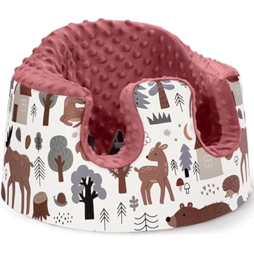 mamatepe Seat Cover Compatible with Bumbo and Nuby Seat, Booster Seats Accessories,Soft Breathable Cover for Baby Girl Boy,Cover Only，Red