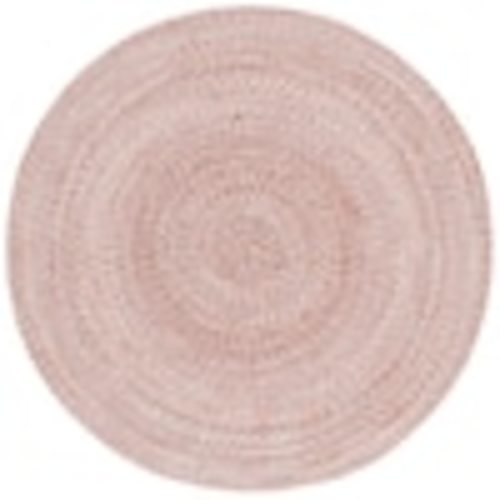 SAFAVIEH Braided 3 ft. x 3 ft. Pink Solid Color Distressed Round Area Rug BRD808P-3R