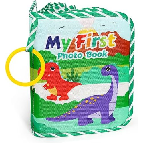 Baby Photo Album First Family Memory Book for Newborns, Toddlers Soft Photo Cloth Book with Mirror, Quality Gifts for Girls and Boys, 1st Birthday, Baby Shower, Thank You Gift