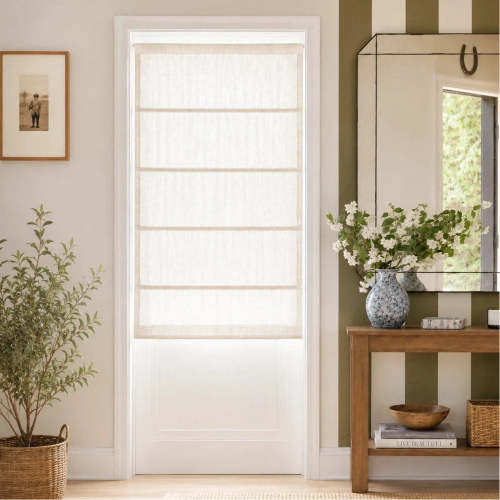 Custom Flat Fold Roman Shade Cordless