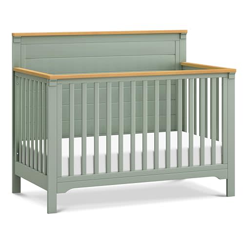DaVinci Shea 4-in-1 Convertible Crib in Light Sage and Honey, Greenguard Gold and FSC® Certified