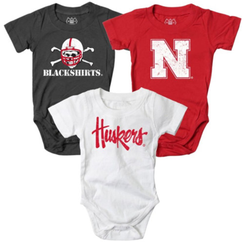 Nebraska Huskers 3 Pack Body Suits