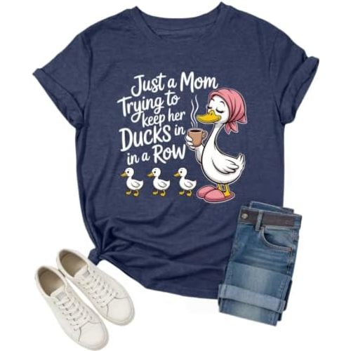 Mama Shirt for Women Funny Duck Mom Shirt Cute Mother's Gift Casual Tops