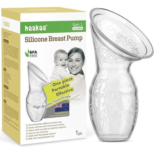 haakaa Silicone Breast Pump – Portable, Adjustable Suction, Noise-Free, Award-Winning Manual Breast Pump for Nursing Moms – Relieves Engorgement and Boosts Milk Supply, 4oz/100ml : Amazon.co.uk: Baby Products