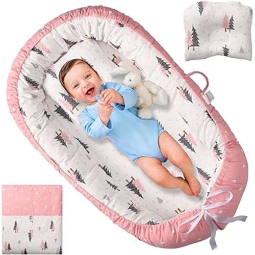 Totsi Baby Lounger | Ultra-Soft Baby Nest | Machine Washable Infant Lounger 0-24 Months | Adjustable Infant Nest for Travel | Baby Nest for Newborn
