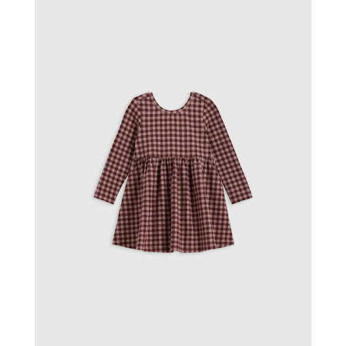 Organic Cotton Long Sleeve Skater Dress - Baby Girl in Check