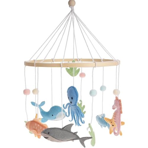 First Landings Baby Mobile for Crib - Animal Nursery Mobiles - Gender Neutral Baby Nursery Decor - Ocean Creatures