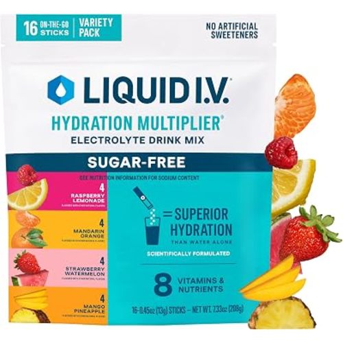 Liquid I.V. Sugar Free Electrolyte Powder, Discovery Variety Pack, 16 Count