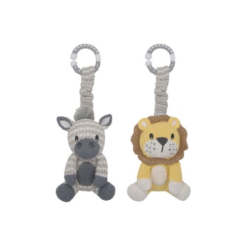 2pk Stroller Toy - Lion & Zebra