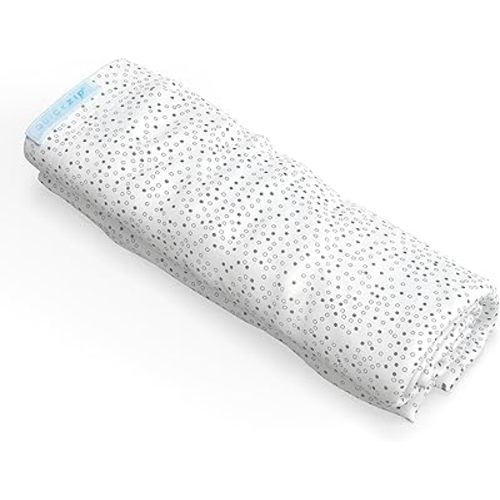 QuickZip Crib Extra Zip-On Sheet (SecureFit Wraparound Base Not Included) - Faster, Safer, Easier Baby Crib Sheets - Gray Dot 100% Cotton - Fits All Standard Crib Mattresses