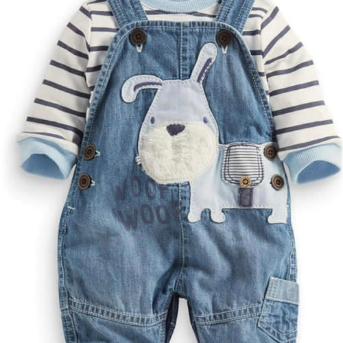 Cute Baby Boy Clothes Suit Toddler Boys' Striped long Sleeve T-Shirt+Denim Overalls Jumpsuit Pants Outfits Sets