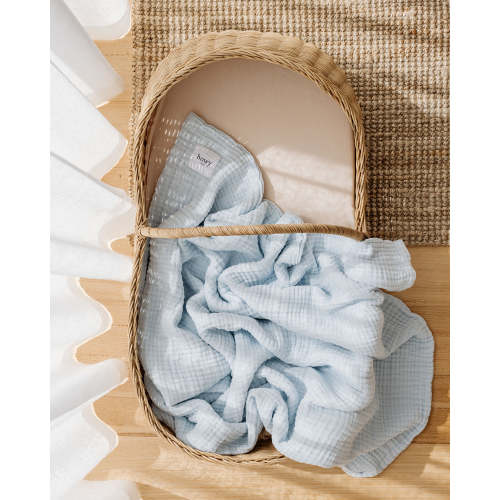 Muslin Bubble Blanket - Powder Blue