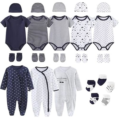 New Born Clothes Cotton Layette Gift Set Unisex Baby Outfit and Accessories Newborn Essentials Must Haves