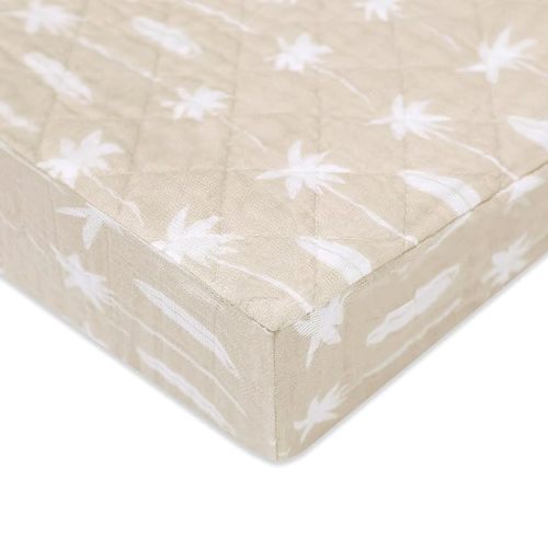 Babyletto 100% Quilted Organic Cotton Changing Pad Cover in Beach Bum | GOTS-Certified Quilted Organic Cotton Changing Pad Cover - 360° Fitted, Ultra-Soft & Breathable Muslin For Every Change
