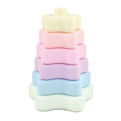 Hudson Baby Silicone Stacking Toy, Star, One Size