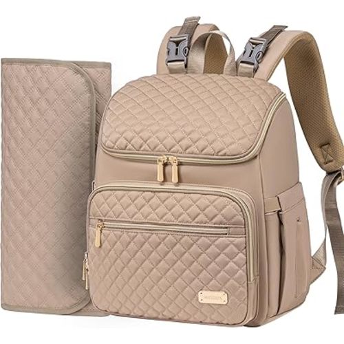 Weitars Diaper Bag Backpack Large Baby Diaper Bag with Changing Pad Travel Diaper Backpack,Baby Bag for Boys Girls,Stroller Straps,5 Insulated Pockets (Khaki)