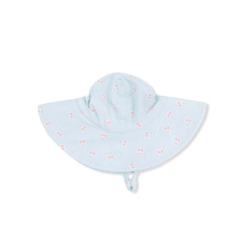 Wide Brim Sunhat, Tiny Cherry Stripe