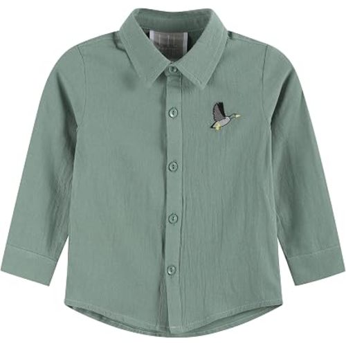 Lil cactus Sage Green Mallard Boys Dress Shirt