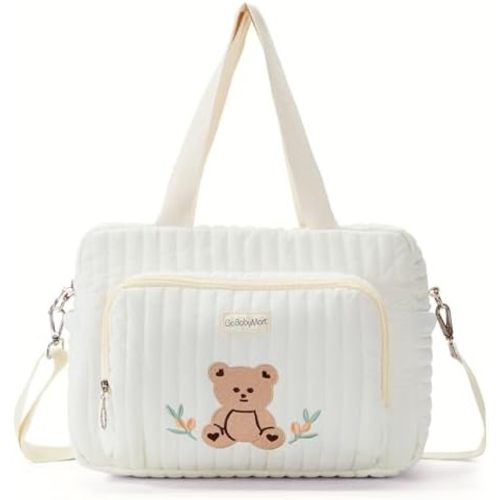 GOBABYMART Small Diaper Bag Tote, Maternity Baby Bag with Insulated Bottle Pockets & Stroller Straps, Diaper Bag for Moms