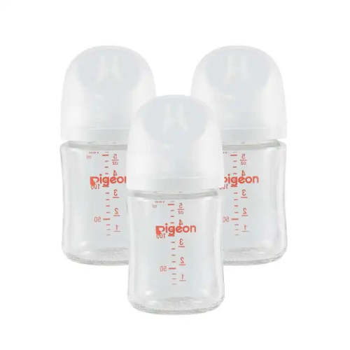 Pigeon Glass Bottle 3 PK (5oz with SS/0M+ Nipple)