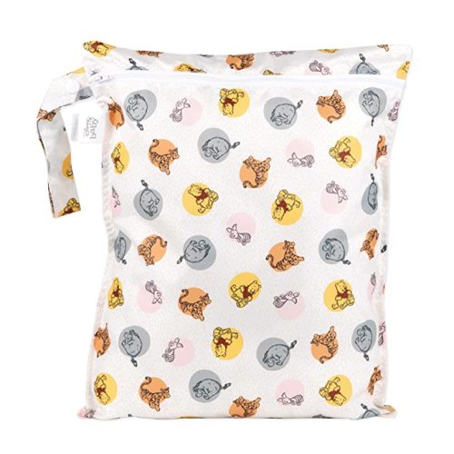 Bumkins Disney Waterproof Wet Bag for Baby, Travel, Swim Suit, Cloth Diapers, Pump Parts, Pool, Gym Clothes, Toiletry, Strap to Stroller, Daycare, Zip Reusable Bag, Packing Pouch, Winnie the Pooh